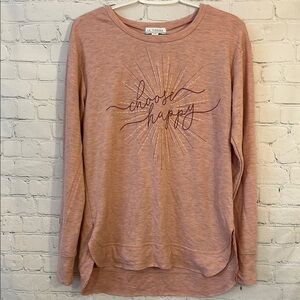 LA Threads Pink Graphic Long Sleeve Top New